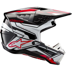 Casco Cross Alpinestars SM5 Action 2 Nero Bianco Rosso Lucido
