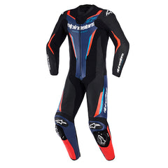 Tuta Moto Intera in Pelle Alpinestars GP Force V2 1PC Nero Blu Rosso