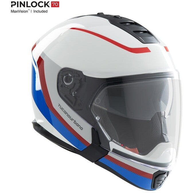 Casco Moto Modulare Tucano Urbano HYPERLINK Speed Bianco Blu Rosso