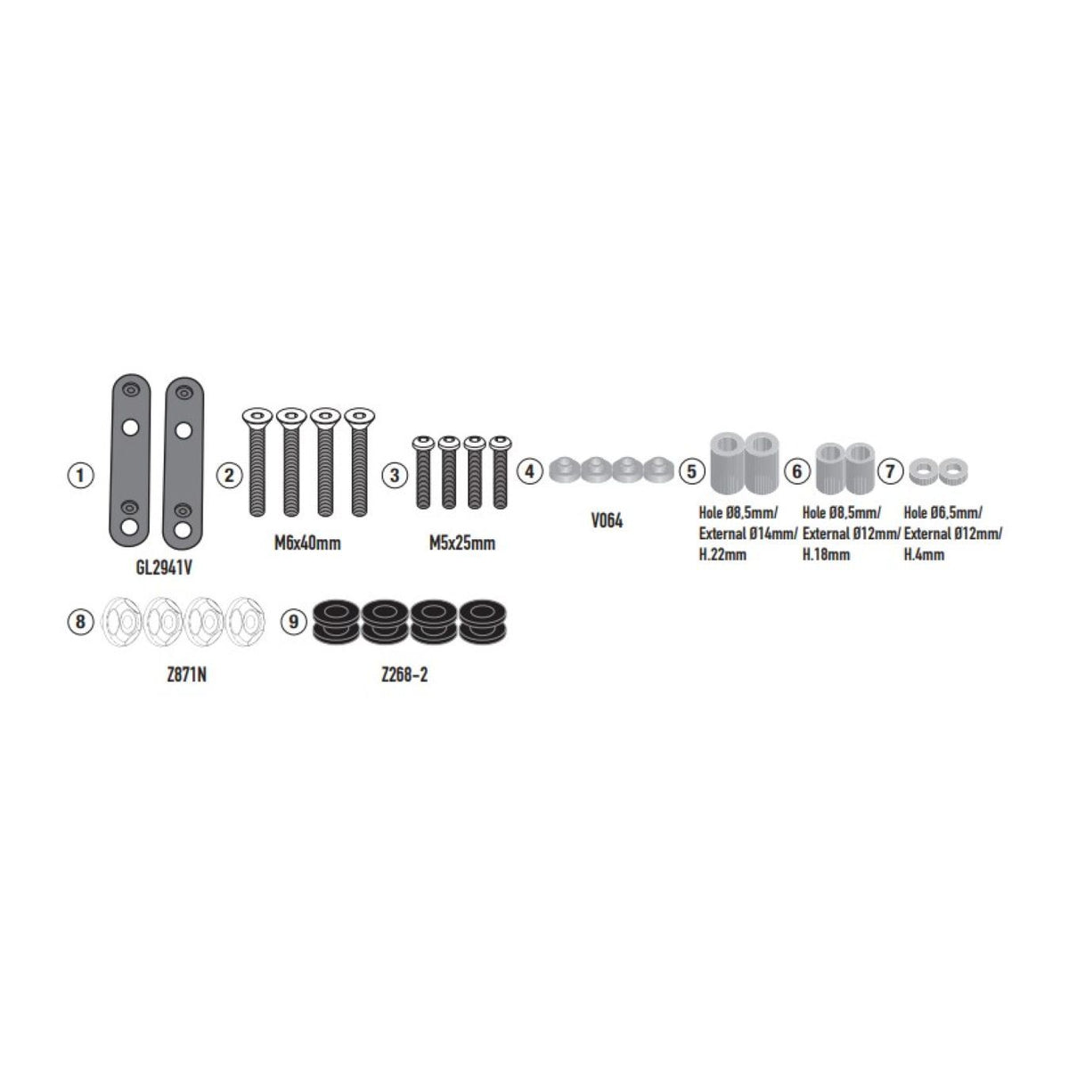 Kit Attacchi Spoiler GIVI D2176KIT Yamaha Tricity