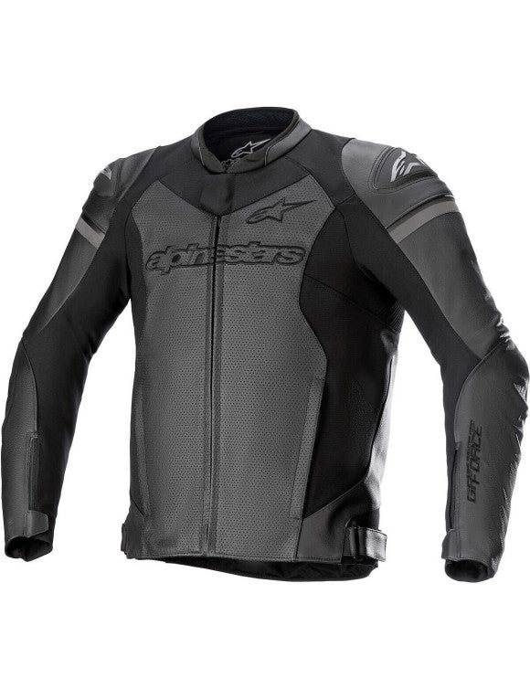 Giacca Moto in Pelle Alpinestars GP Force Airflow Nero/Nero