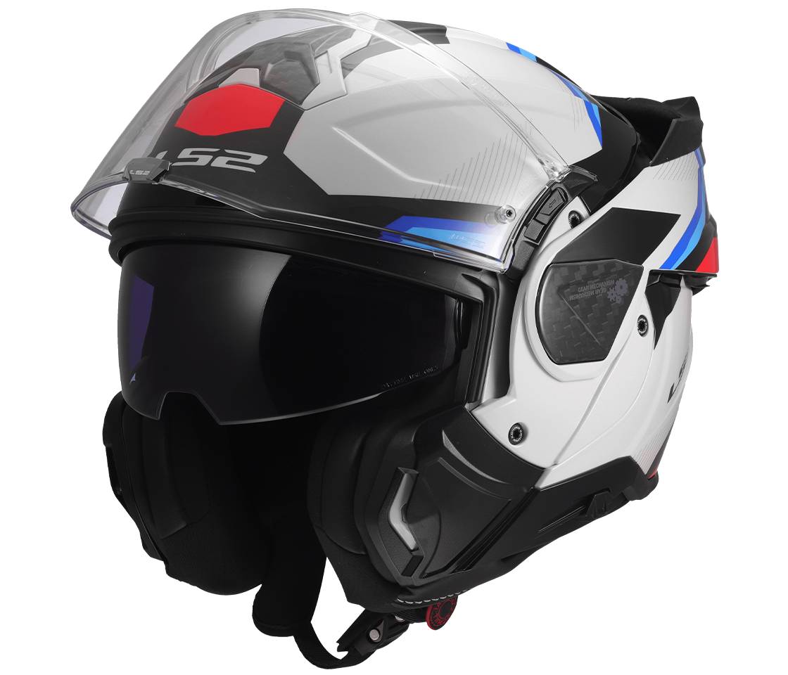 LS2 FF910 Advant II – Casco Moto Convertibile KPA – White Blue Red