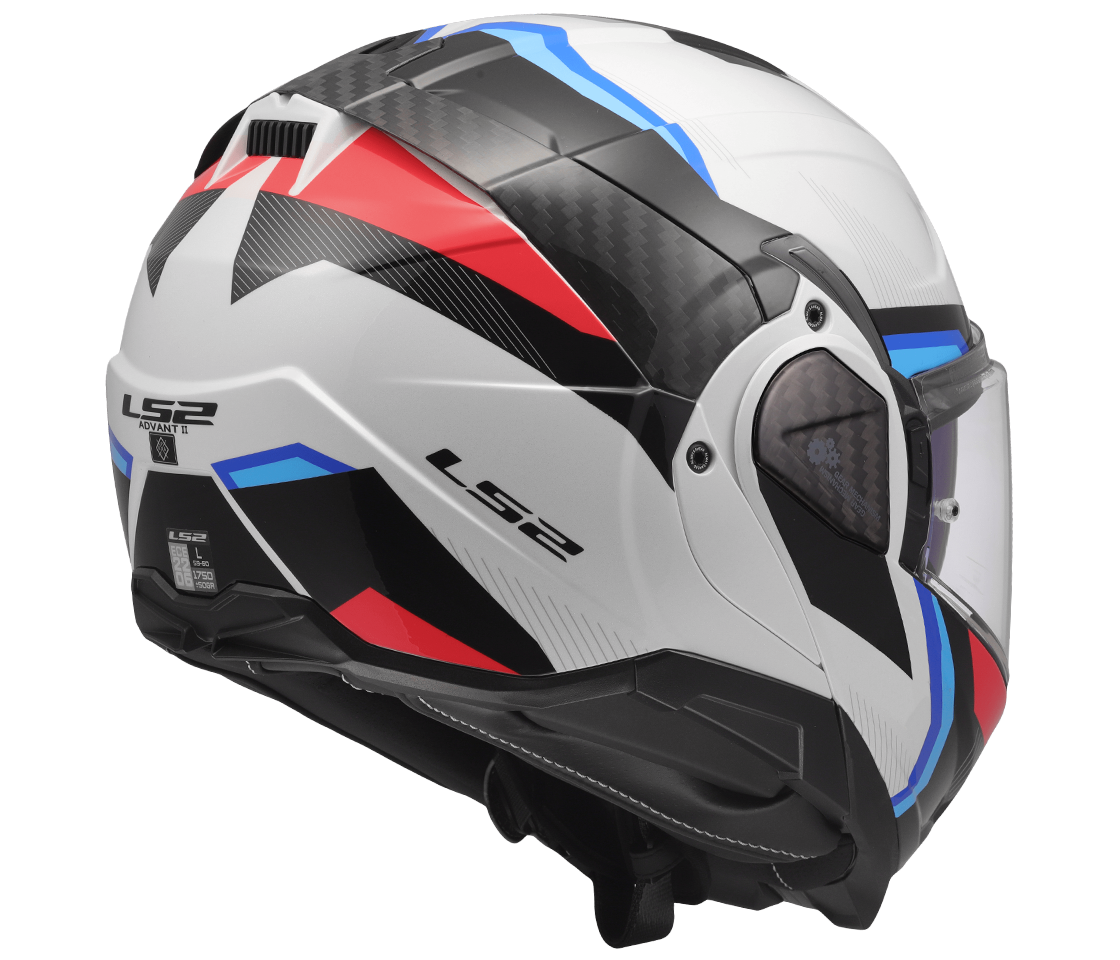 LS2 FF910 Advant II – Casco Moto Convertibile KPA – White Blue Red