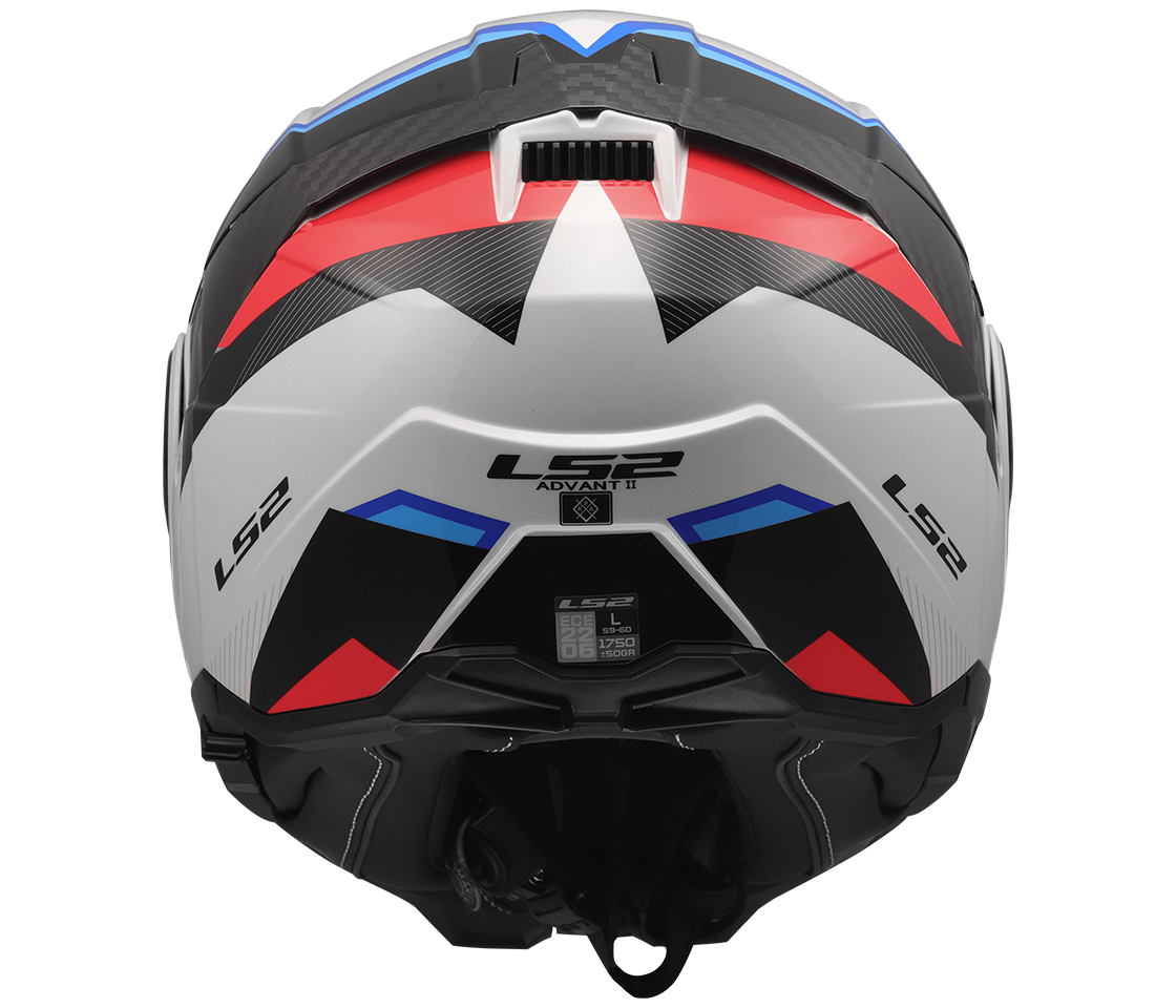LS2 FF910 Advant II – Casco Moto Convertibile KPA – White Blue Red