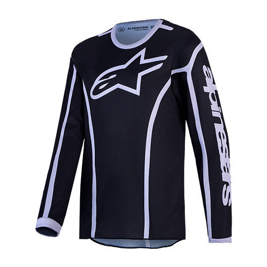Maglia Cross Bambino Alpinestars FLUID APEX V2 Nero Silver